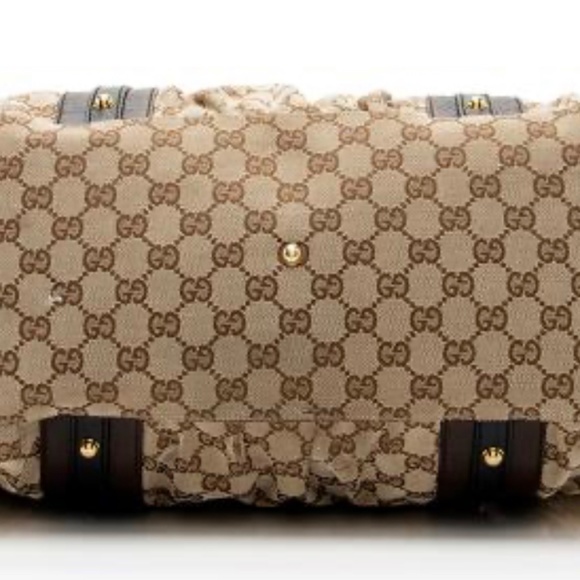 Gucci interlocking tote bag duffle medium large brown travel canvas d - Picture 5 of 14